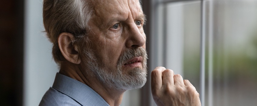 A man looking anxious.