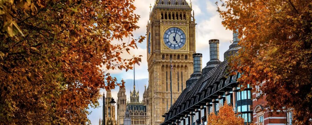Westminster, London, in autumn.